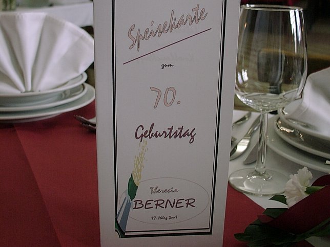 Berner Theresia, Geburtstagsfeier am 18.3.2001