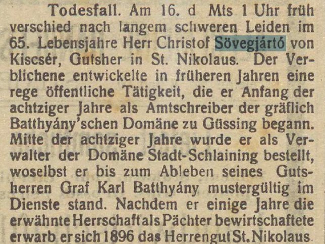 St. Nikolaus, Christof Svegjrt